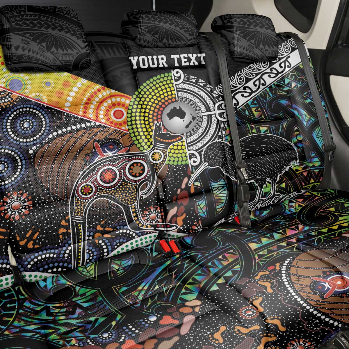 New Zealand and Australia Back Car Seat Cover Maori Mix Aboriginal Art Style