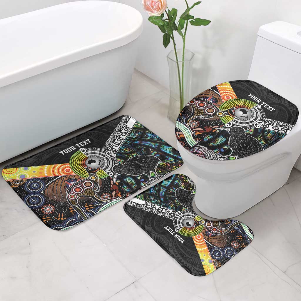 Australia New Zealand Personalised Bathroom Set Maori Aboriginal Art Style - Polynesian Pride