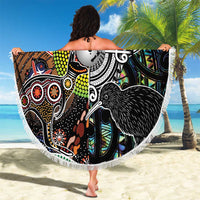 New Zealand and Australia Beach Blanket Maori Mix Aboriginal Art Style