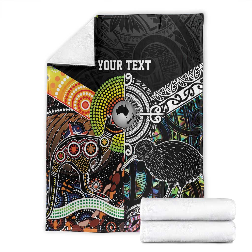 New Zealand and Australia Blanket Maori Mix Aboriginal Art Style