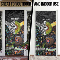 Australia New Zealand Personalised Door Cover Maori Aboriginal Art Style - Polynesian Pride