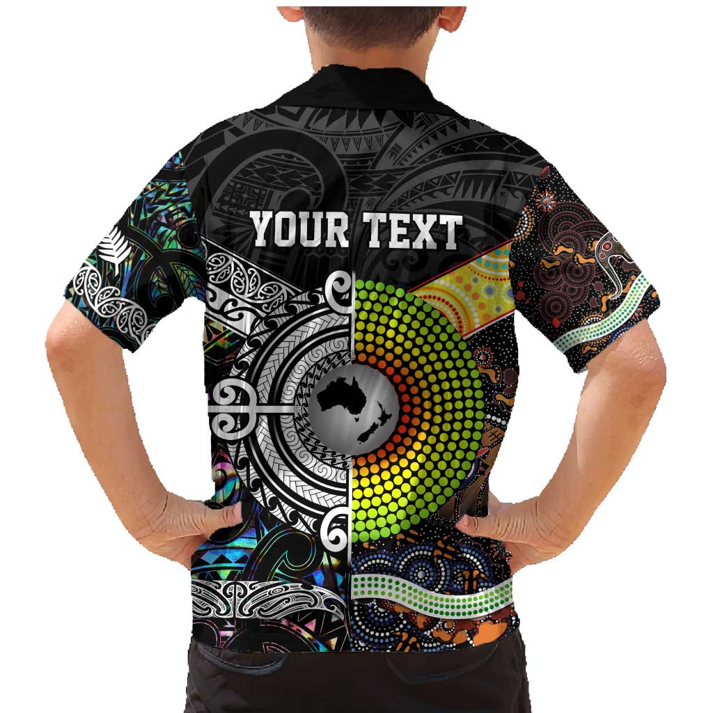 Personalised New Zealand and Australia Family Matching Mermaid Dress and Hawaiian Shirt Maori Mix Aboriginal Art Style LT9 - Polynesian Pride