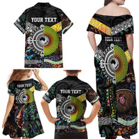 Personalised New Zealand and Australia Family Matching Off Shoulder Maxi Dress and Hawaiian Shirt Maori Mix Aboriginal Art Style LT9 - Polynesian Pride