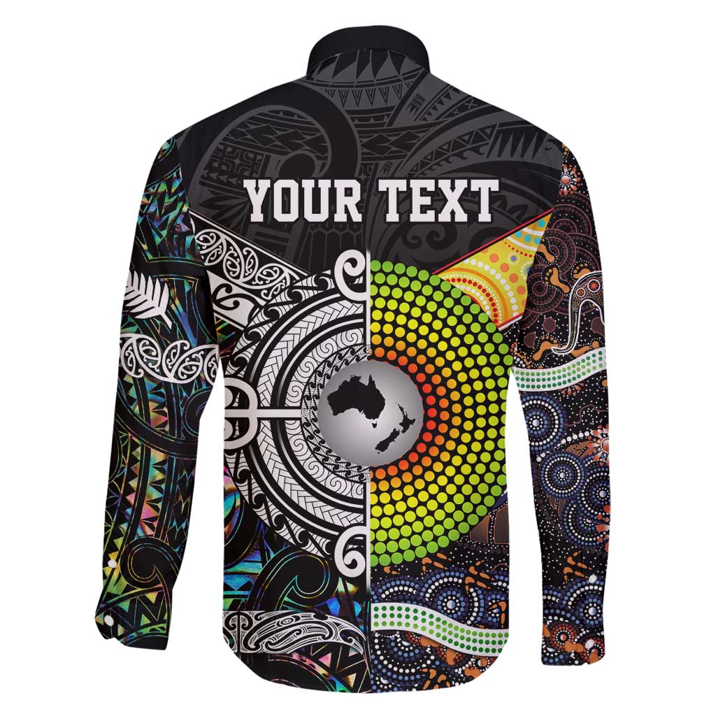 Personalised New Zealand and Australia Family Matching Off Shoulder Maxi Dress and Hawaiian Shirt Maori Mix Aboriginal Art Style LT9 - Polynesian Pride