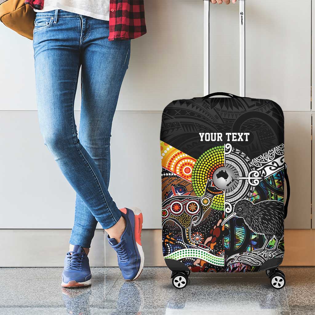 Personalised New Zealand and Australia Luggage Cover Maori Mix Aboriginal Art Style LT9 - Polynesian Pride