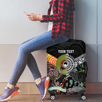 Personalised New Zealand and Australia Luggage Cover Maori Mix Aboriginal Art Style LT9 - Polynesian Pride
