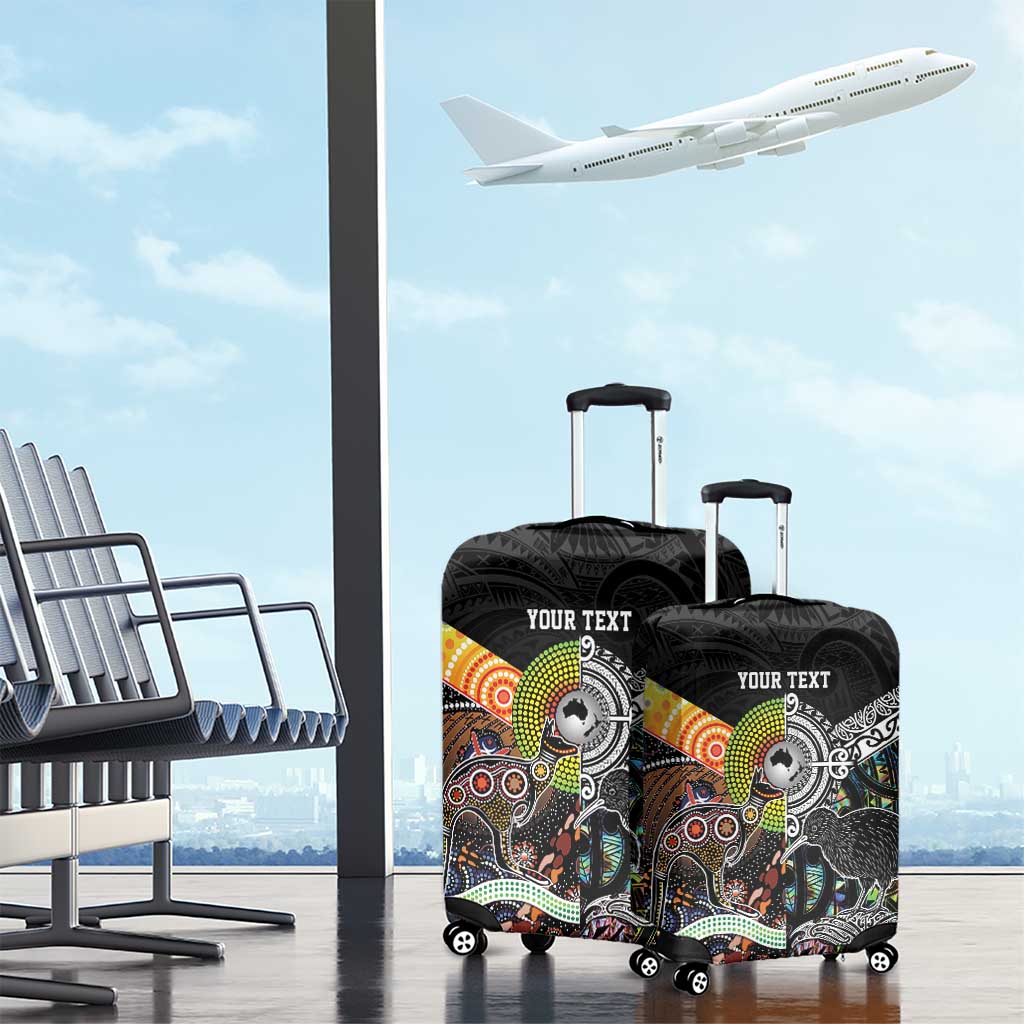 Personalised New Zealand and Australia Luggage Cover Maori Mix Aboriginal Art Style LT9 - Polynesian Pride