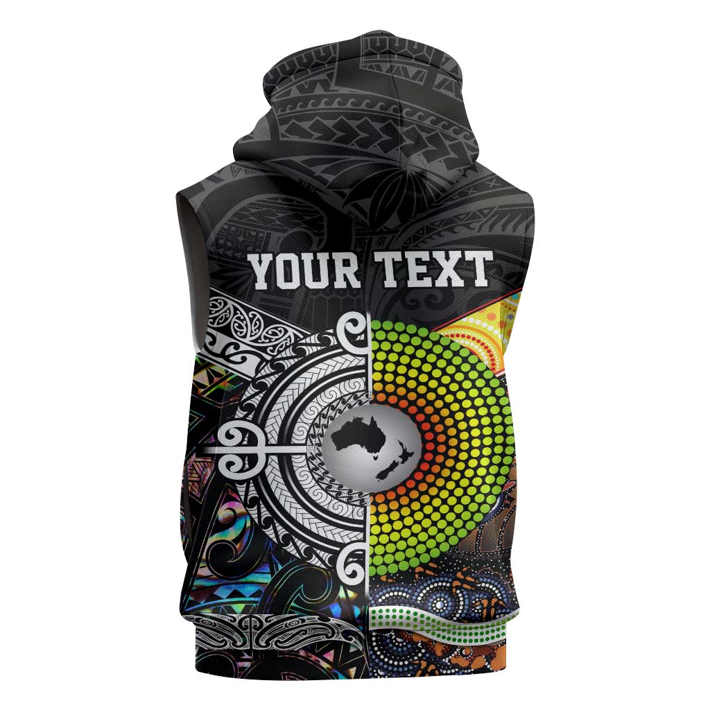 Australia New Zealand Personalised Sleeveless Hoodie Maori Aboriginal Art Style LT9 - Polynesian Pride