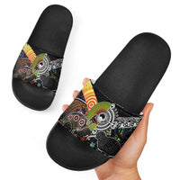 Australia New Zealand Personalised Slide Sandals Maori Aboriginal Art Style - Polynesian Pride