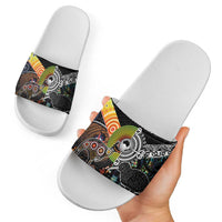 Australia New Zealand Personalised Slide Sandals Maori Aboriginal Art Style - Polynesian Pride
