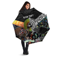 Australia New Zealand Personalised Umbrella Maori Aboriginal Art Style - Polynesian Pride