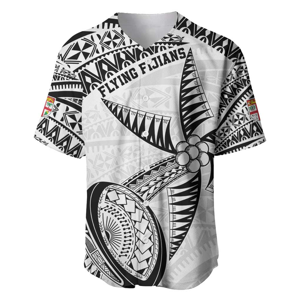 Custom Fiji Rugby Pacific Baseball Jersey Polynesian Palm Tattoo