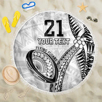 Custom Fiji Rugby Pacific Beach Blanket Polynesian Palm Tattoo