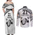 Custom Fiji Rugby Pacific Couples Matching Off Shoulder Maxi Dress and Long Sleeve Button Shirt Polynesian Palm Tattoo