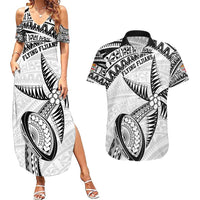 Custom Fiji Rugby Pacific Couples Matching Summer Maxi Dress and Hawaiian Shirt Polynesian Palm Tattoo