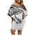 Custom Fiji Rugby Pacific Family Matching Off Shoulder Short Dress and Hawaiian Shirt Polynesian Palm Tattoo