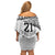 Custom Fiji Rugby Pacific Off Shoulder Short Dress Polynesian Palm Tattoo