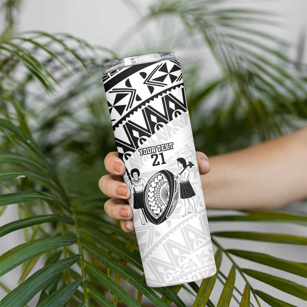 Custom Fiji Rugby Pacific Skinny Tumbler Polynesian Palm Tattoo