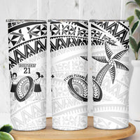 Custom Fiji Rugby Pacific Skinny Tumbler Polynesian Palm Tattoo