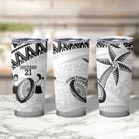 Custom Fiji Rugby Pacific Tumbler Cup Polynesian Palm Tattoo