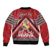 Personalised Tonga Rugby Pacific Bomber Jacket Ikale Tahi Sipi Tau