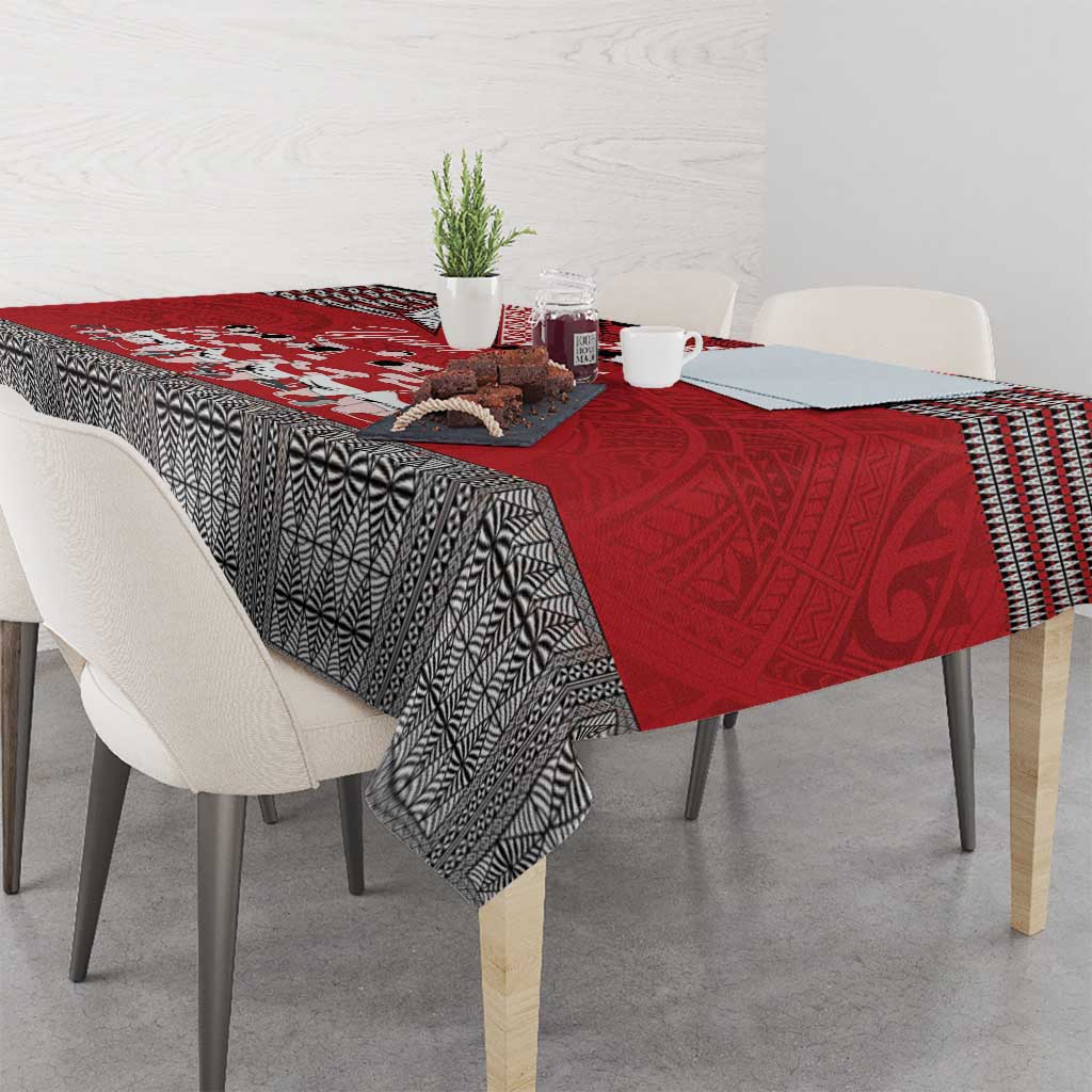Personalised Tonga Rugby Pacific Tablecloth Ikale Tahi Sipi Tau