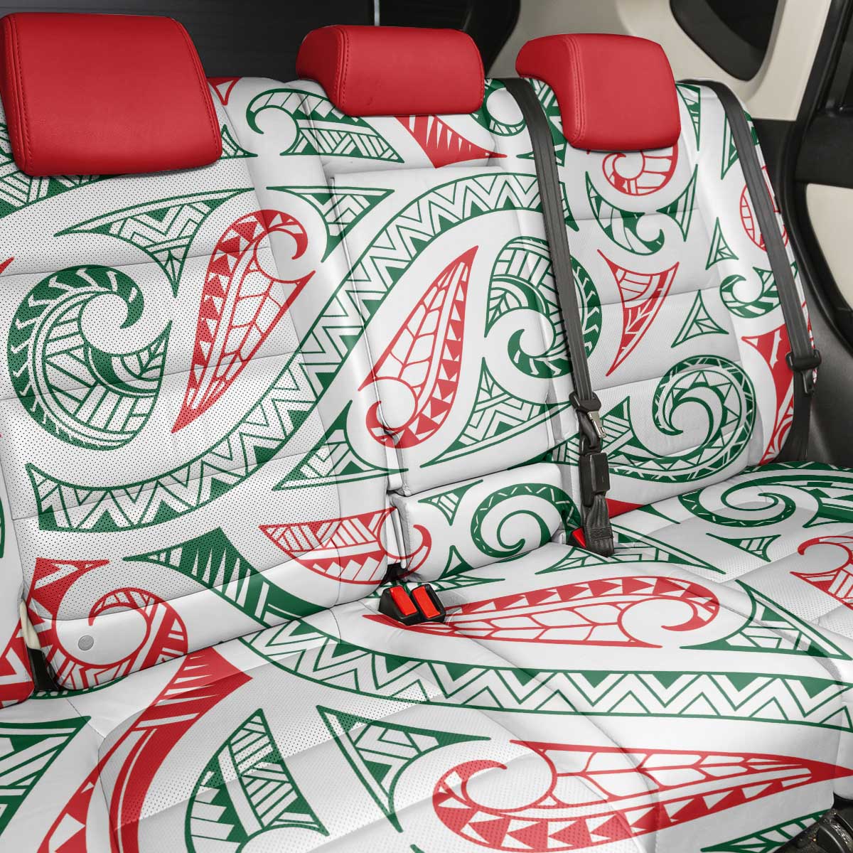 New Zealand Kowhaiwhai Christmas Back Car Seat Cover Traditional Maori Koru Pattern LT9 - Polynesian Pride