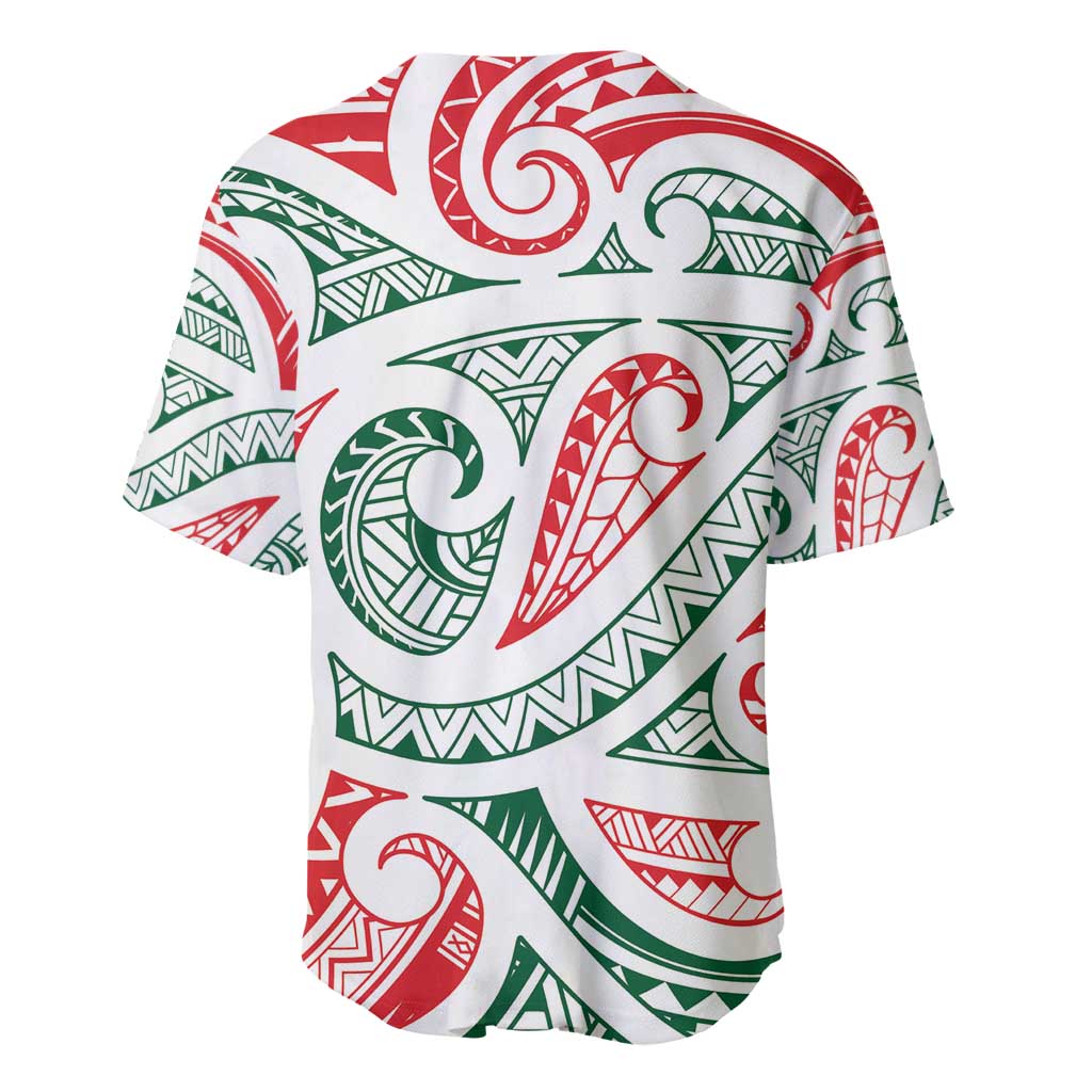 New Zealand Kowhaiwhai Christmas Baseball Jersey Traditional Maori Koru Pattern - Polynesian Pride