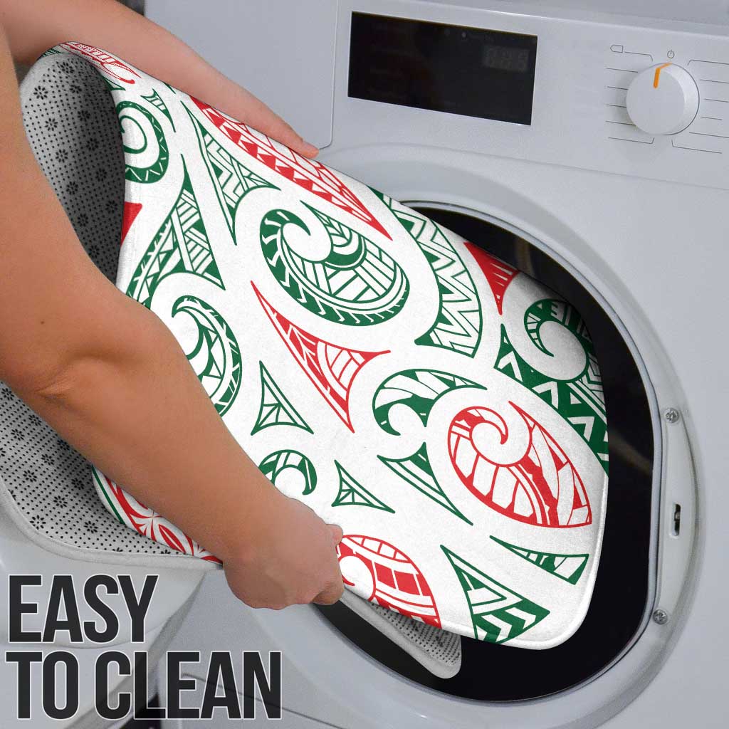 New Zealand Kowhaiwhai Christmas Bathroom Set Traditional Maori Koru Pattern - Polynesian Pride