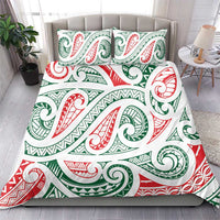 New Zealand Kowhaiwhai Christmas Bedding Set Traditional Maori Koru Pattern - Polynesian Pride