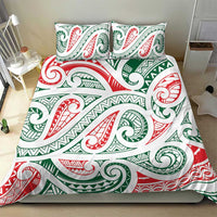 New Zealand Kowhaiwhai Christmas Bedding Set Traditional Maori Koru Pattern - Polynesian Pride