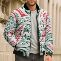 New Zealand Kowhaiwhai Christmas Bomber Puffer Jacket Traditional Maori Koru Pattern - Polynesian Pride