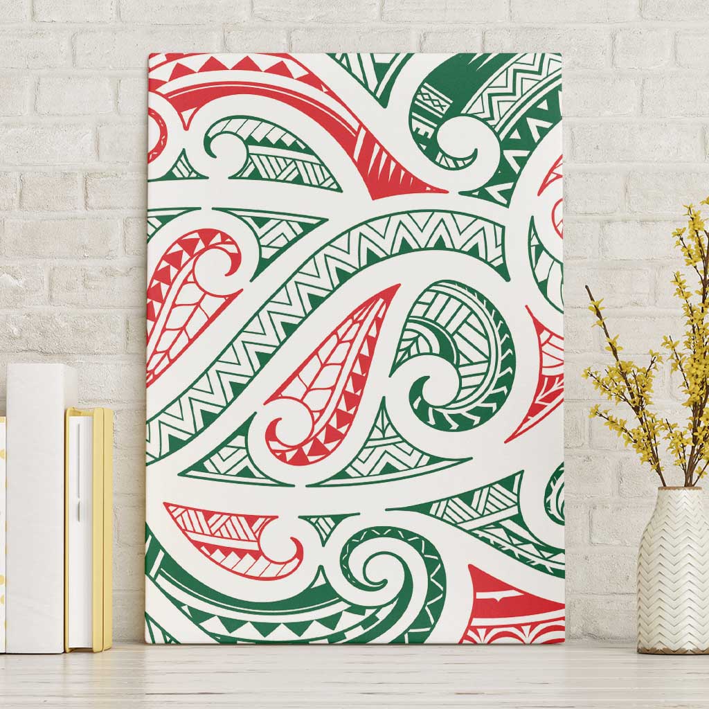 New Zealand Kowhaiwhai Christmas Canvas Wall Art Traditional Maori Koru Pattern - Polynesian Pride