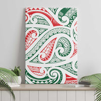 New Zealand Kowhaiwhai Christmas Canvas Wall Art Traditional Maori Koru Pattern - Polynesian Pride