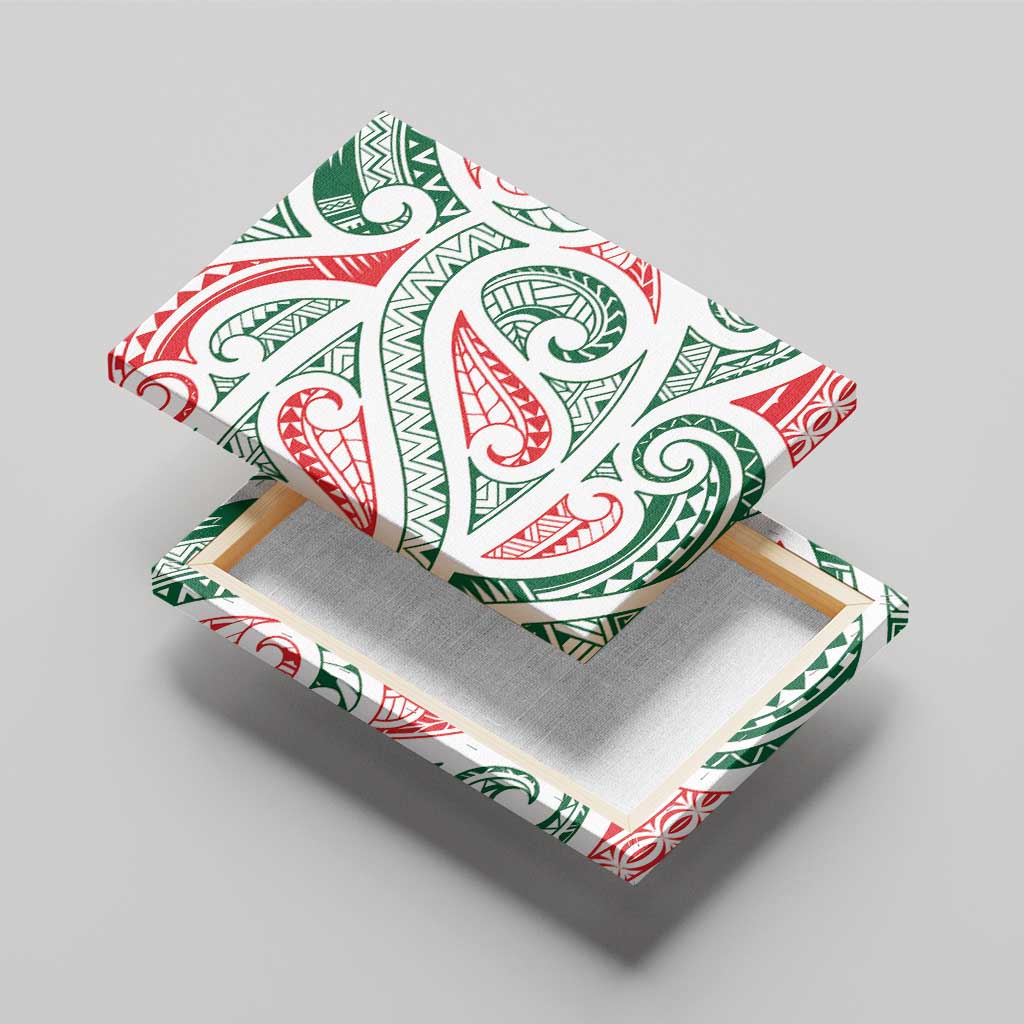 New Zealand Kowhaiwhai Christmas Canvas Wall Art Traditional Maori Koru Pattern - Polynesian Pride