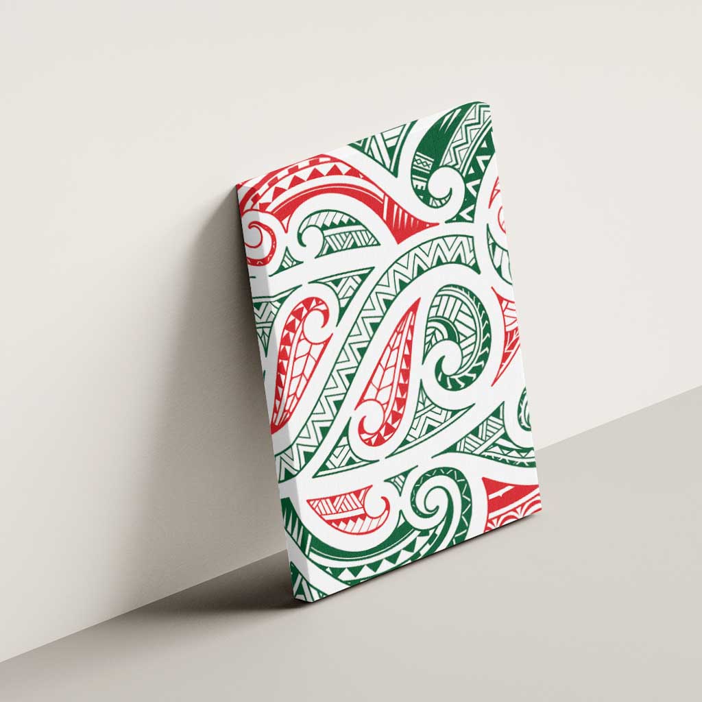 New Zealand Kowhaiwhai Christmas Canvas Wall Art Traditional Maori Koru Pattern - Polynesian Pride