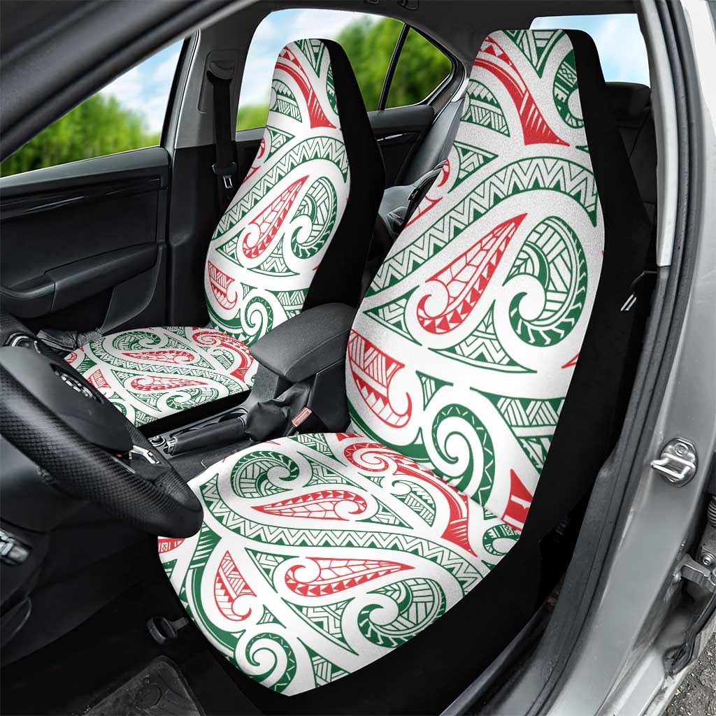 New Zealand Kowhaiwhai Christmas Car Seat Cover Traditional Maori Koru Pattern - Polynesian Pride