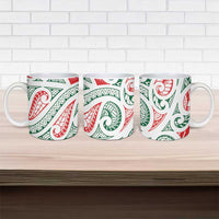 New Zealand Kowhaiwhai Christmas Ceramic Mug Traditional Maori Koru Pattern - Polynesian Pride