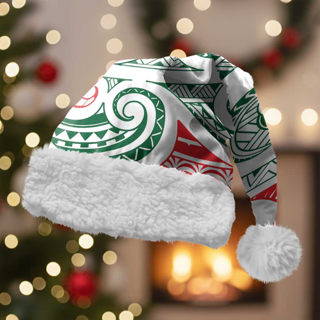 New Zealand Kowhaiwhai Christmas Santa Hat Traditional Maori Koru Pattern - Polynesian Pride