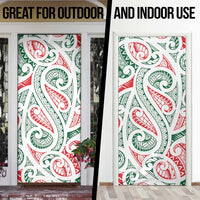 New Zealand Kowhaiwhai Christmas Door Cover Traditional Maori Koru Pattern - Polynesian Pride