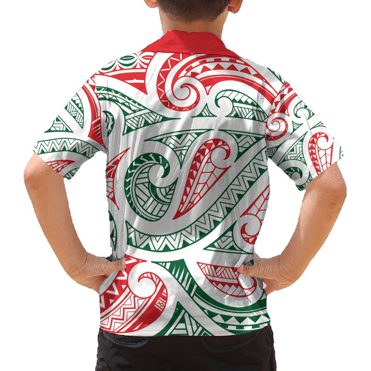 New Zealand Kowhaiwhai Christmas Family Matching Off The Shoulder Long Sleeve Dress and Hawaiian Shirt Traditional Maori Koru Pattern - Polynesian Pride