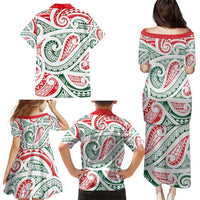 New Zealand Kowhaiwhai Christmas Family Matching Puletasi and Hawaiian Shirt Traditional Maori Koru Pattern - Polynesian Pride