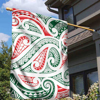 New Zealand Kowhaiwhai Christmas Garden Flag Traditional Maori Koru Pattern - Polynesian Pride