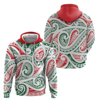 New Zealand Kowhaiwhai Christmas Hoodie Traditional Maori Koru Pattern - Polynesian Pride