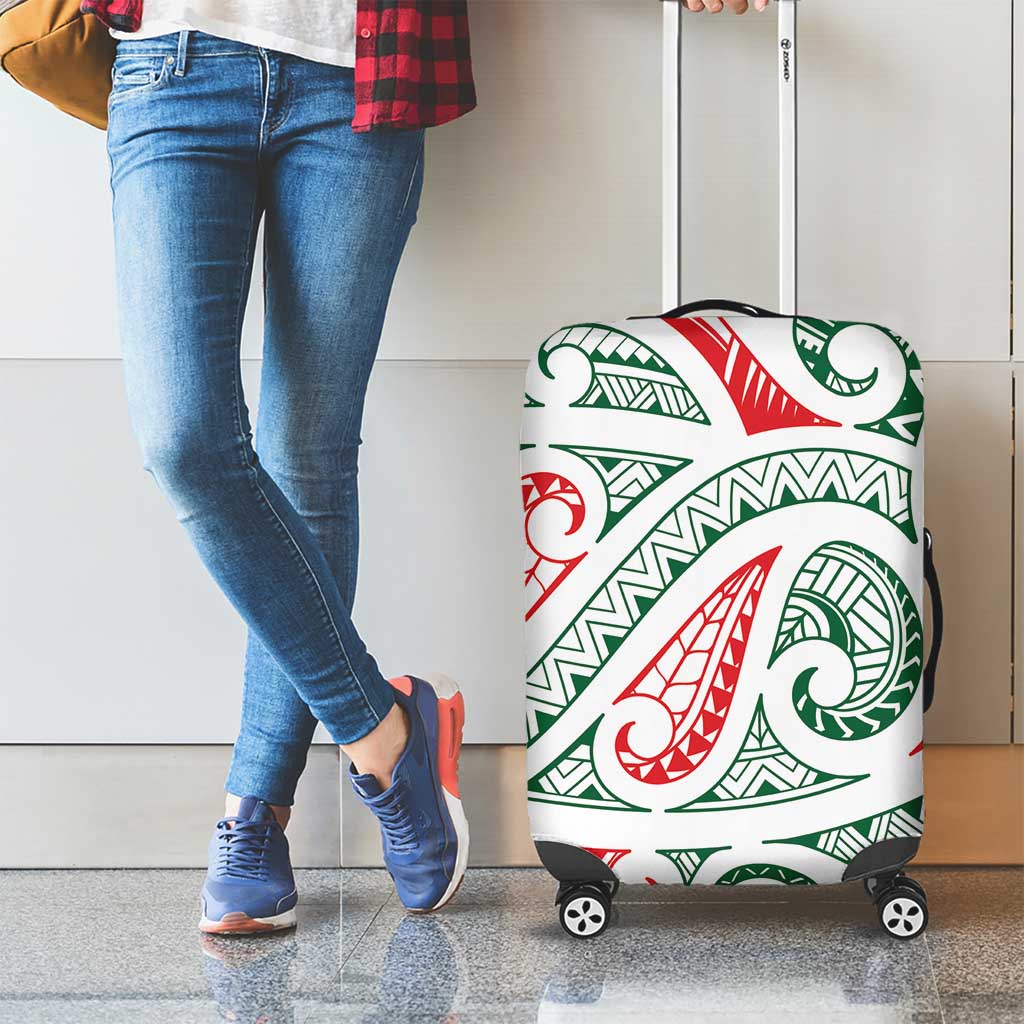 New Zealand Kowhaiwhai Christmas Luggage Cover Traditional Maori Koru Pattern LT9 - Polynesian Pride