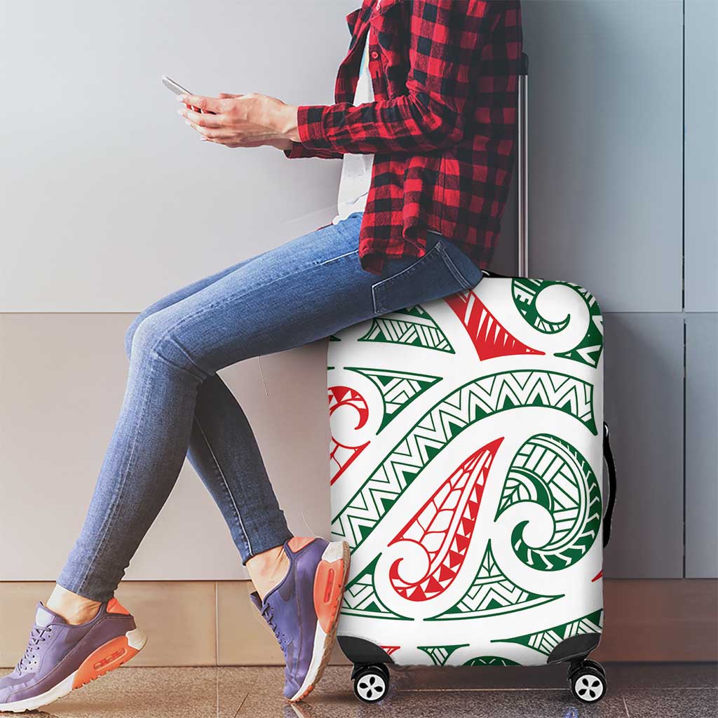 New Zealand Kowhaiwhai Christmas Luggage Cover Traditional Maori Koru Pattern LT9 - Polynesian Pride