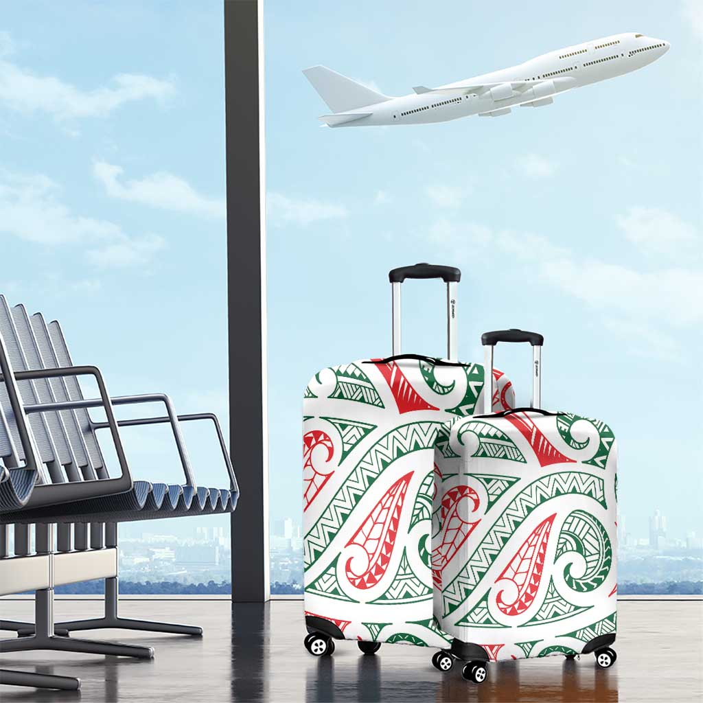 New Zealand Kowhaiwhai Christmas Luggage Cover Traditional Maori Koru Pattern LT9 - Polynesian Pride