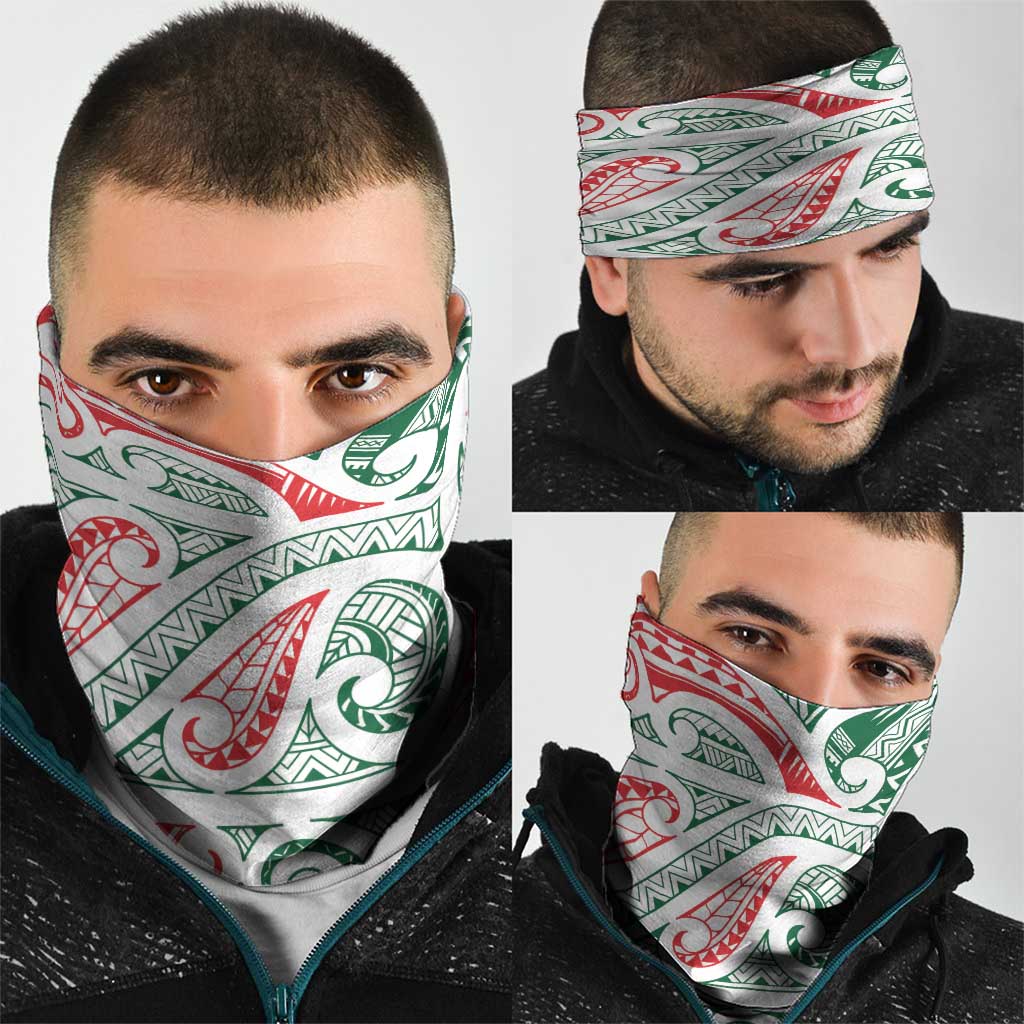 New Zealand Kowhaiwhai Christmas Neck Gaiter Traditional Maori Koru Pattern - Polynesian Pride