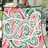 New Zealand Kowhaiwhai Christmas Quilt Traditional Maori Koru Pattern - Polynesian Pride