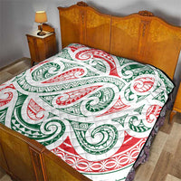New Zealand Kowhaiwhai Christmas Quilt Traditional Maori Koru Pattern - Polynesian Pride